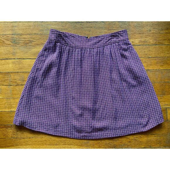 GAP Lightweight Purple Dotted Pleated Mini Skirt sz 2 - Picture 1 of 10